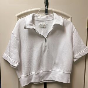 Abercrombie & Fitch women’s short-sleeve zip polo top.